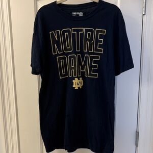 Adidas Navy and Gold Notre Dame Tee